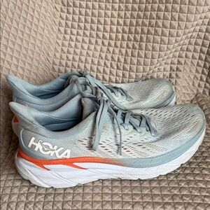 Hoka Women's Lt blue and Orange Running Shoes